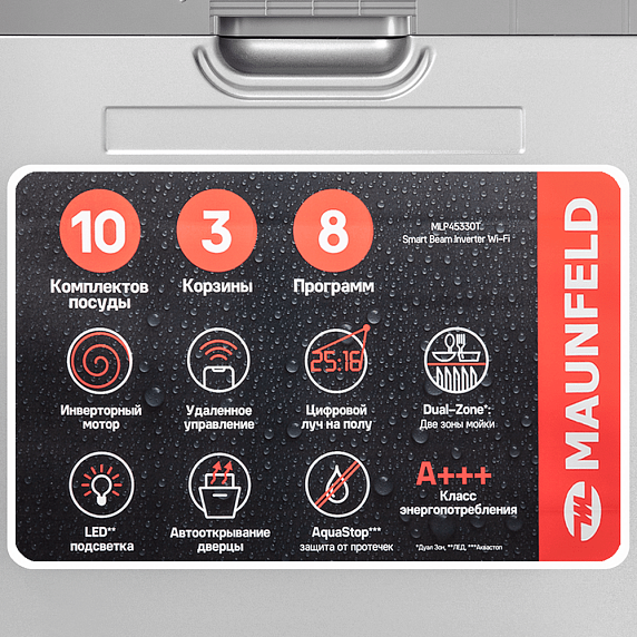 Встраиваемая посудомоечная машина Maunfeld MLP45330T Smart Beam Inverter Wi-Fi preview 11