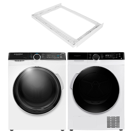 Комплект Maunfeld стиральная машина MFWM1510WH06 + сушильная машина MFDM1410WH07 + соединительный элемент WM-SK03 preview 1