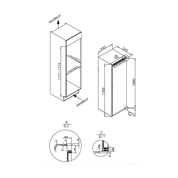 Встраиваемая холодильная камера Maunfeld MBL177SW preview 15