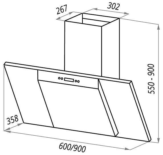 Вытяжка Maunfeld Gloria 90 черный/черное стекло preview 15