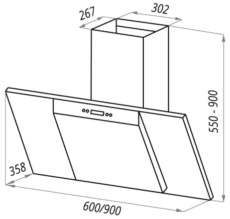 Вытяжка Maunfeld Gloria 60 нержавеющая сталь/черное стекло preview 15
