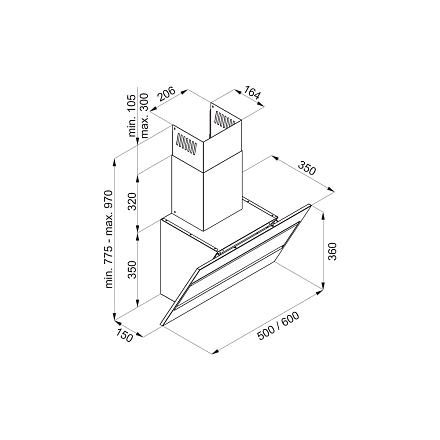 Вытяжка Maunfeld Bridge Line 60 черный\вставка сатин preview 15