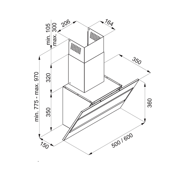 Вытяжка Maunfeld Bridge Line 50 черный\вставка сатин preview 15