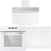 Купить Комплект Maunfeld варочная панель CVI604SBEXWH Inverter + духовой шкаф EOEH.5811W + вытяжка MZR 60 белое стекло preview 1