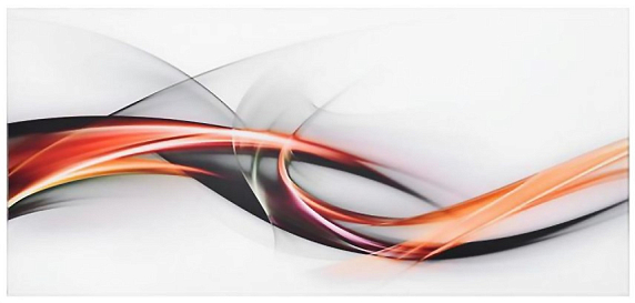 Стекло к вытяжке Maunfeld BERFORD 60 с декором «Волна» на белом фоне preview 1