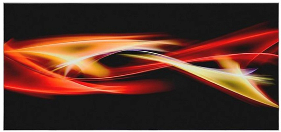 Стекло к вытяжке Maunfeld BERFORD 60 с декором «Волна» на чёрном фоне preview 1