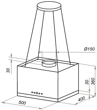 Вытяжка Maunfeld BOX ROPE (ISLA) 50 черное стекло preview 2