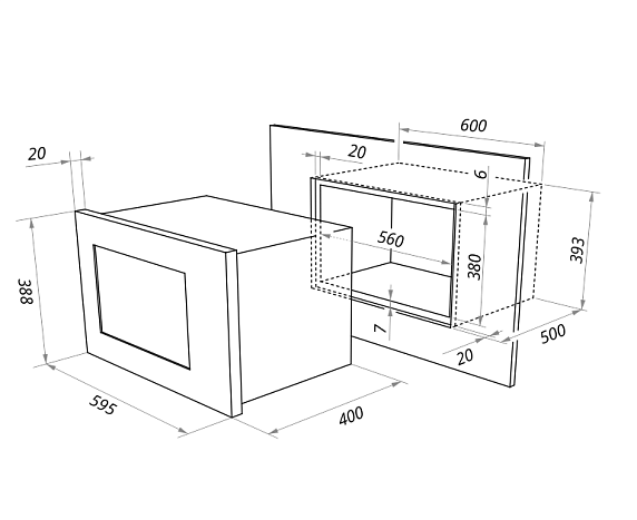 Встраиваемая микроволновая печь Maunfeld MBMO.25.8S нержавеющая сталь preview 11