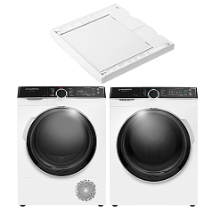 Комплект Maunfeld стиральная машина MFWM1510WH06 + сушильная машина MFDM1410WH06 + соединительный элемент WM-SK