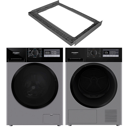 Комплект Maunfeld стиральная машина MFWM1410STSL03 + сушильная машина MFDM168SL03 + соединительный элемент WM-SK03S preview 1